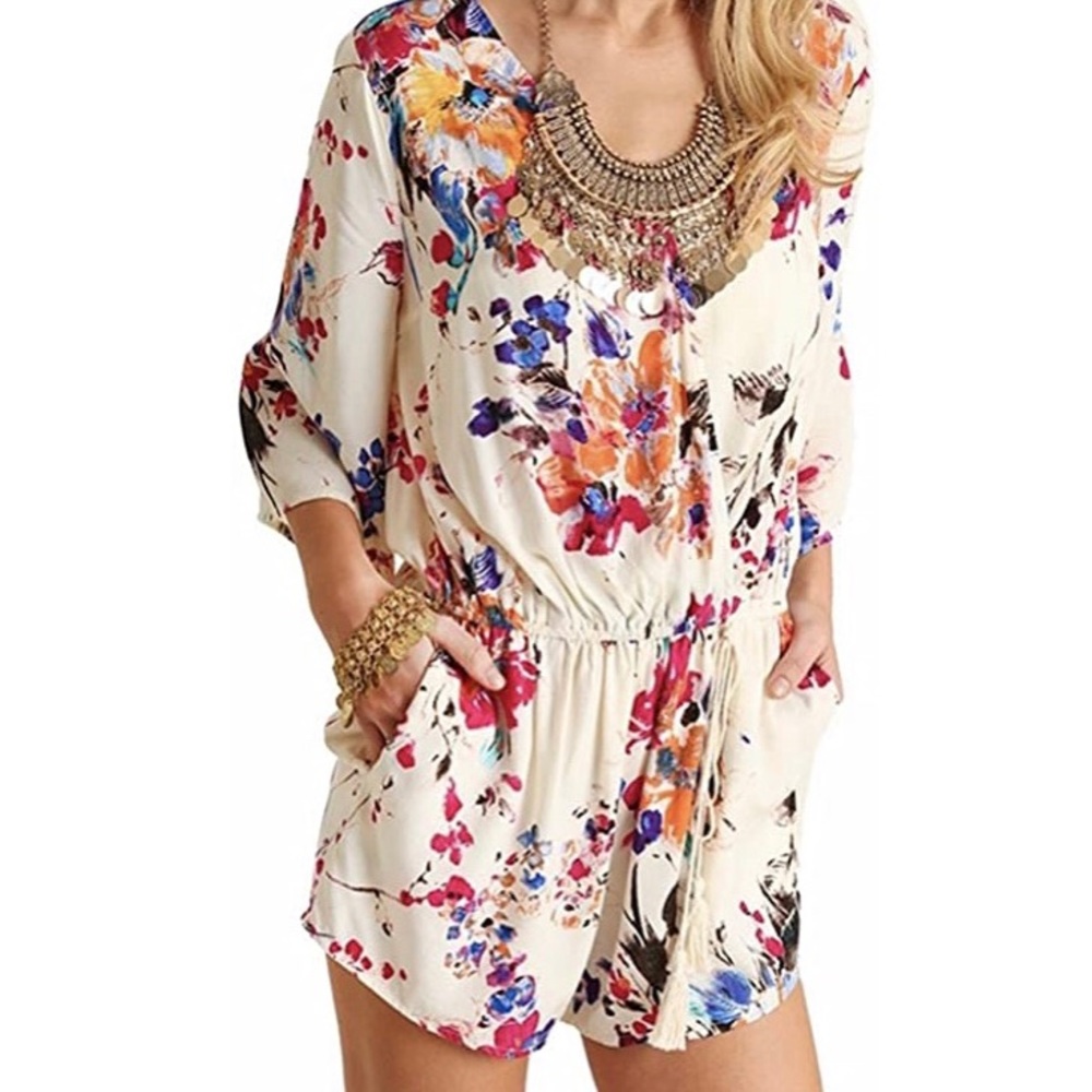 🌱 Umgee Abstract Floral Romper